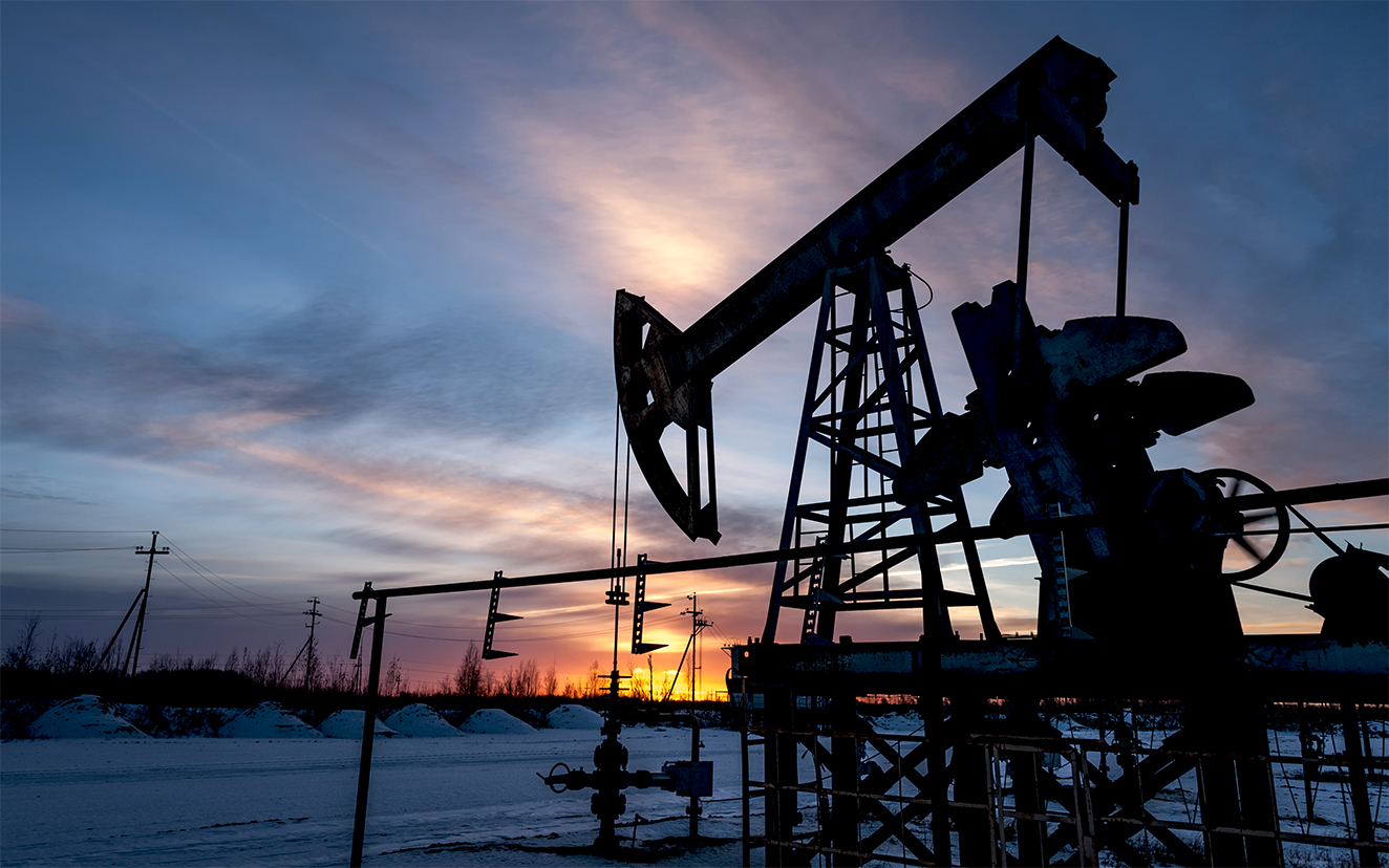 Oil Pump Jack Night Surveillance Alberta Canada