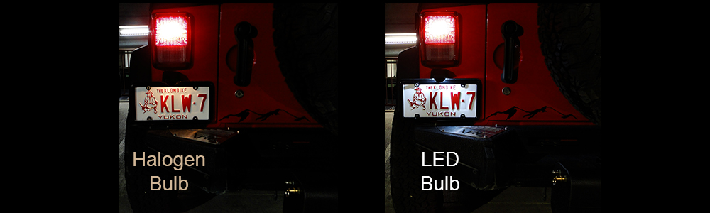Halogen Bulb vs. Led Bulb License Plate Wrangler JK