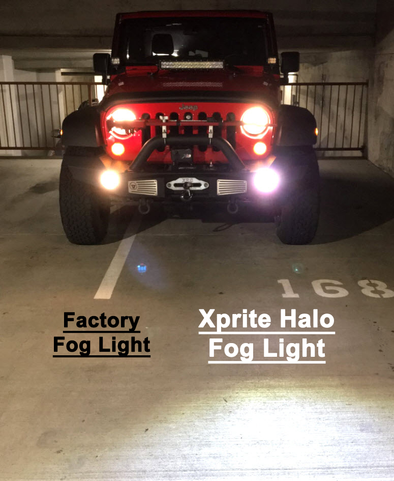 Difference JK Factory Fog Lights and Xprite Halo